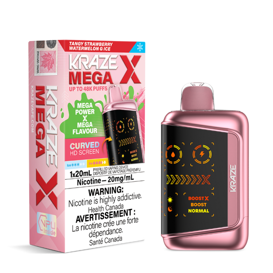 Kraze Mega X 48k Disposable Vape - Tangy Strawberry Watermelon G Ice | Kraze | Same-day GTA vape delivery