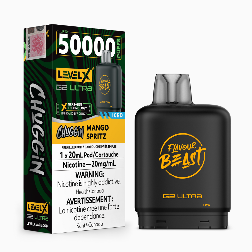Flavour Beast Level X G2 Ultra - Mango Spritz Iced | Level x FB G2 Ultra | Same-day GTA vape delivery