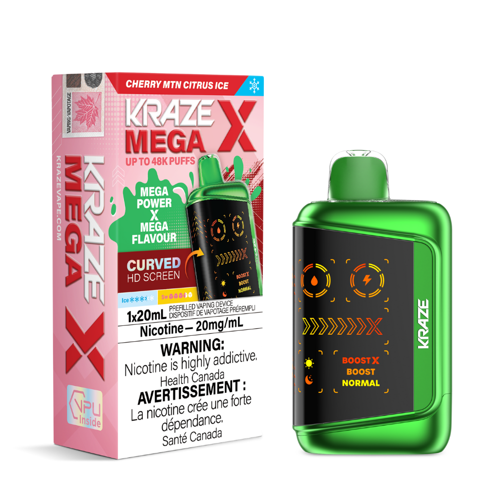 Kraze Mega X 48k Disposable Vape - Cherry MTN Citrus Ice | Kraze | Same-day GTA vape delivery