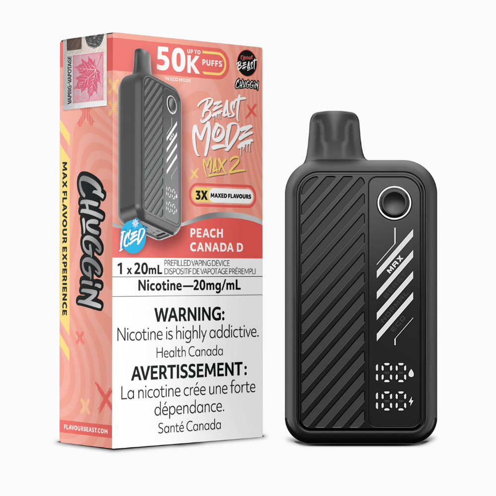 Flavour Beast Mode Max 2 Chuggin - Peach Canada D Iced | Flavour Beast | Same-day GTA vape delivery