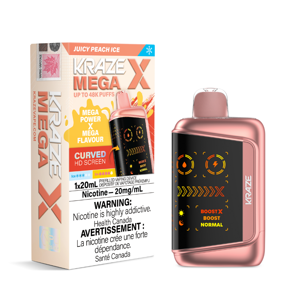 Kraze Mega X 48k Disposable Vape - Juicy Peach Ice | Kraze | Same-day GTA vape delivery