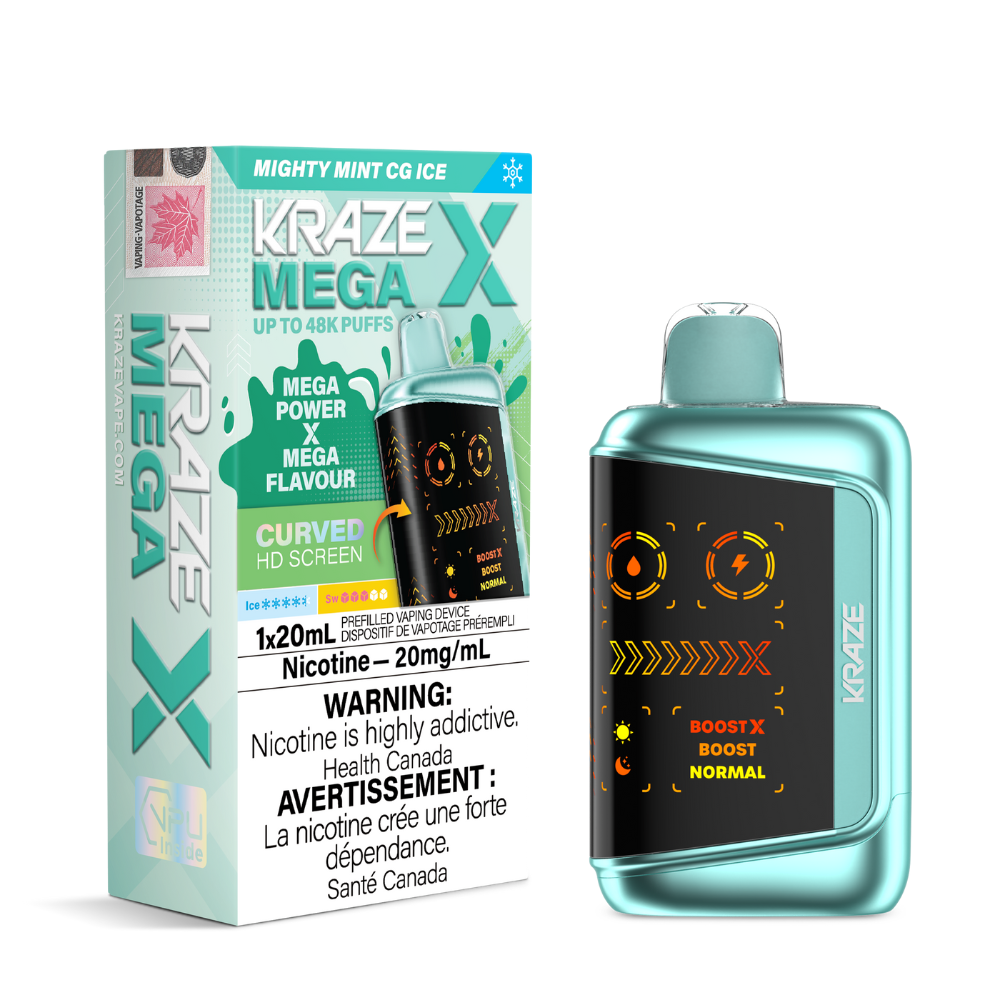 Kraze Mega X 48k Disposable Vape - Mighty Mint CG Ice | Kraze | Same-day GTA vape delivery