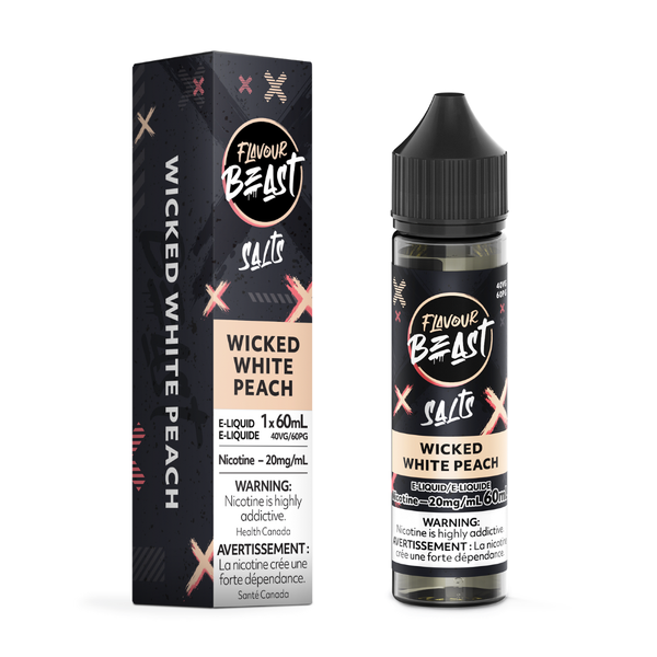 Flavour Beast Salts E-Liquid 60mL 20mg - Wicked White Peach