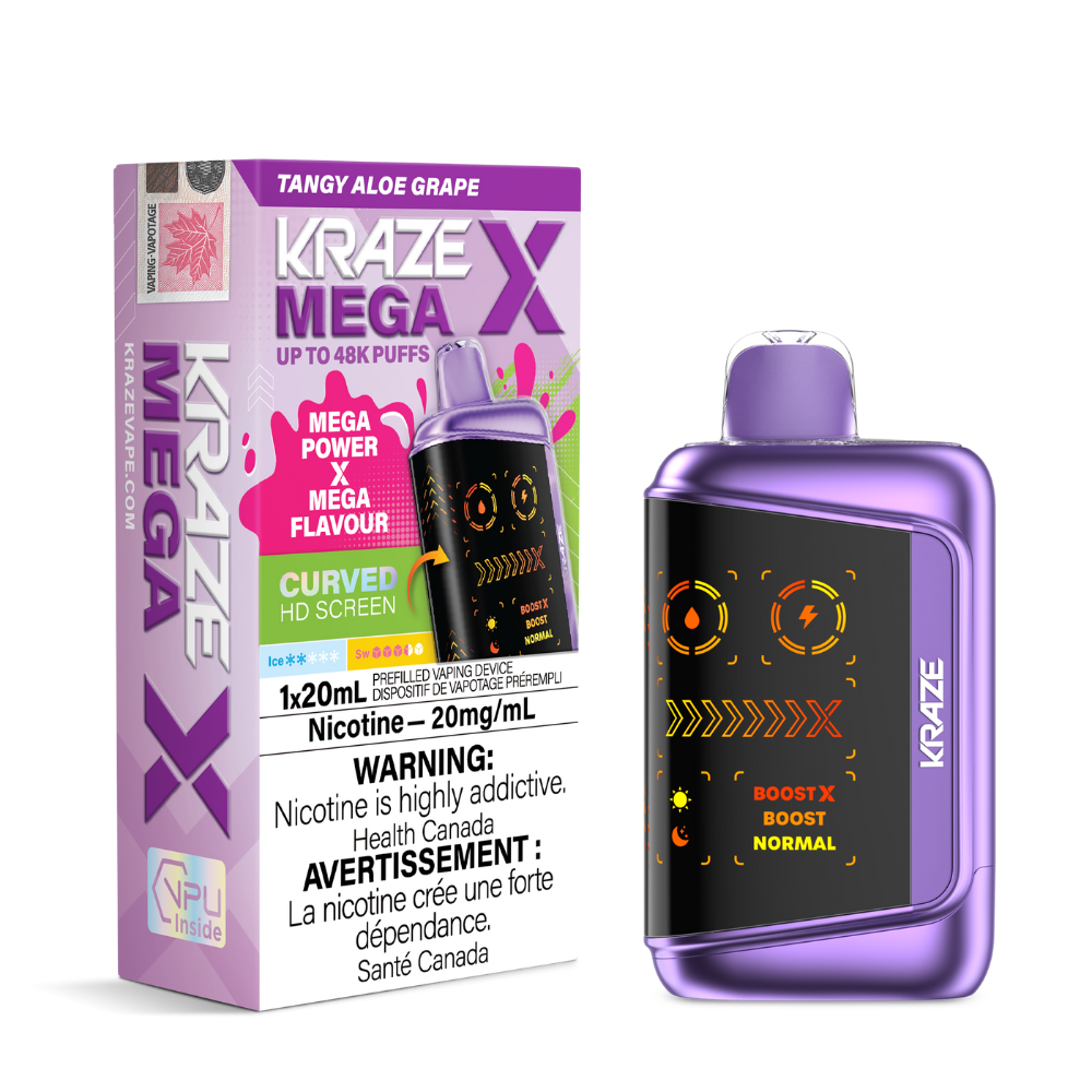 Kraze Mega X 48k Disposable Vape - Tangy Aloe Grape | Kraze | Same-day GTA vape delivery