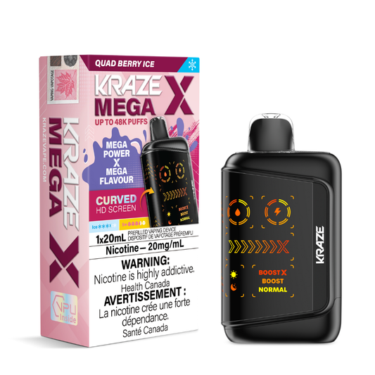 Kraze Mega X 48k Disposable Vape - Quad Berry Ice | Kraze | Same-day GTA vape delivery
