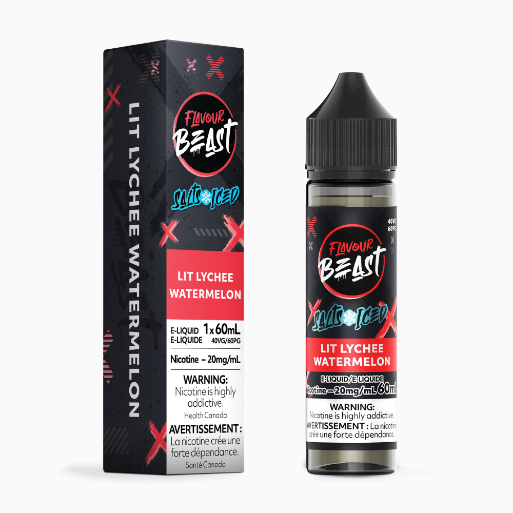 Flavour Beast Salts E-Liquid 60mL 20mg - Lit Lychee Watermelon Iced | Flavour Beast | Same-day GTA vape delivery