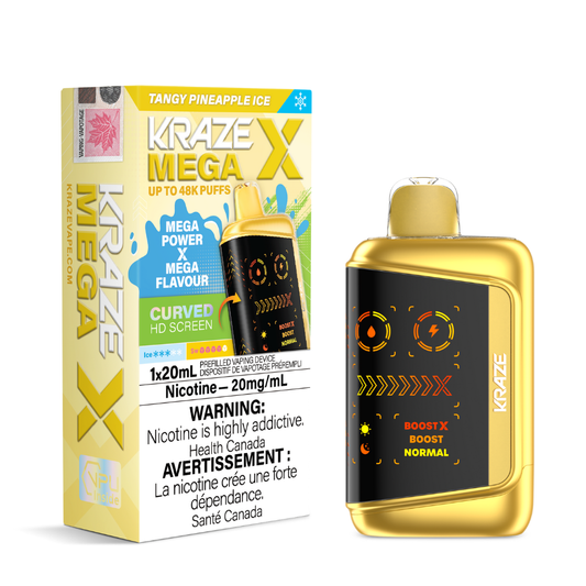Kraze Mega X 48k Disposable Vape - Tangy Pineapple Ice | Kraze | Same-day GTA vape delivery