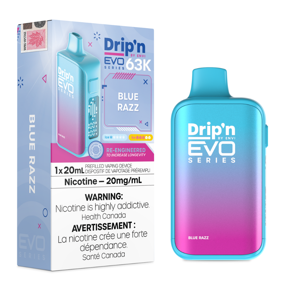 Drip'n by Envi Evo Series 63k Disposable Vape - Blue Razz | Dripn By Envi | Same-day GTA vape delivery