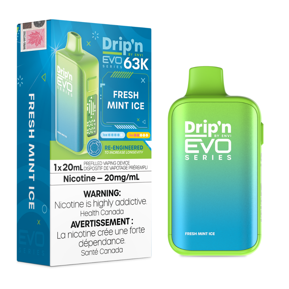 Drip'n by Envi Evo Series 63k Disposable Vape - Fresh Mint Ice | Dripn By Envi | Same-day GTA vape delivery