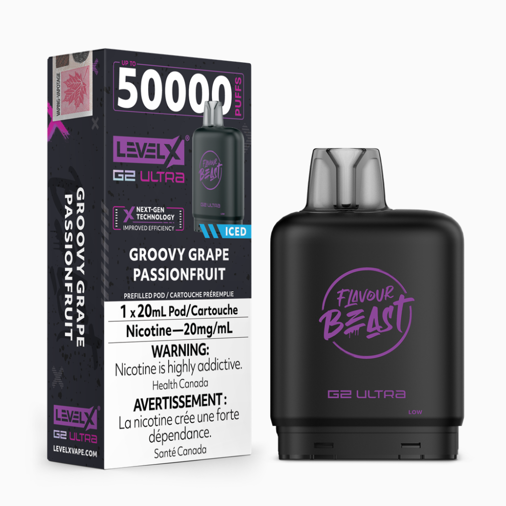 Flavour Beast Level X G2 Ultra - Groovy Grape Passionfruit Iced vape pods