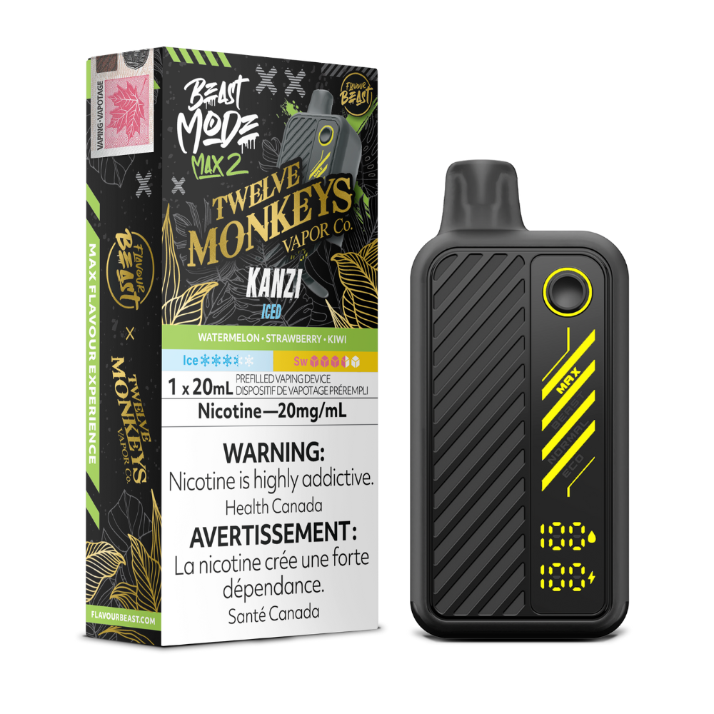 Flavour Beast Mode Max 2 X Twelve Monkeys Disposable Vape - Kanzi Iced | Flavour Beast | Same-day GTA vape delivery