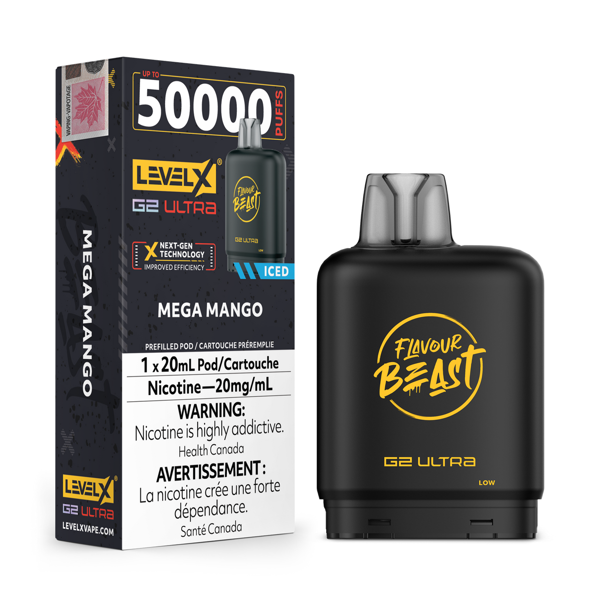 Flavour Beast Level X G2 Ultra - Mega Mango | Level x FB G2 Ultra | Same-day GTA vape delivery
