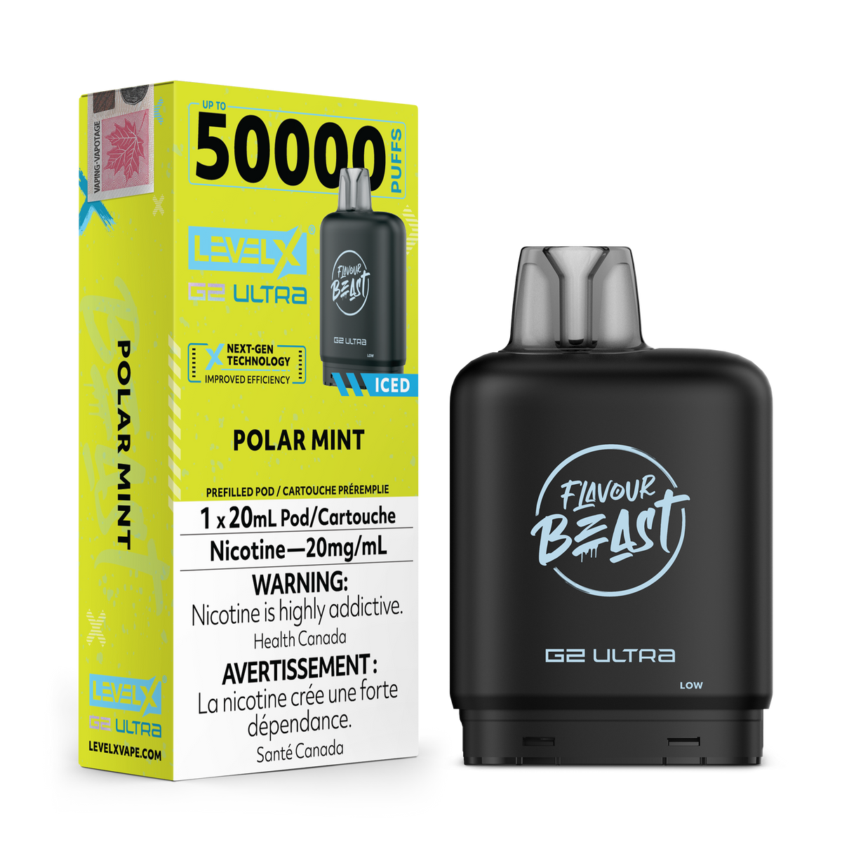 Flavour Beast Level X G2 Ultra - Polar Mint | Level x FB G2 Ultra | Same-day GTA vape delivery