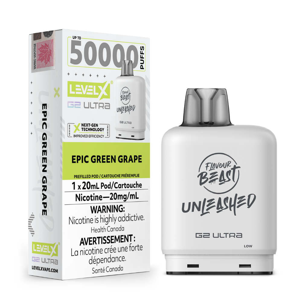Level X Flavour Beast Unleashed G2 Ultra - Epic Green Grape | Level X FB Unleashed Boost G2 Ultra | Same-day GTA vape delivery