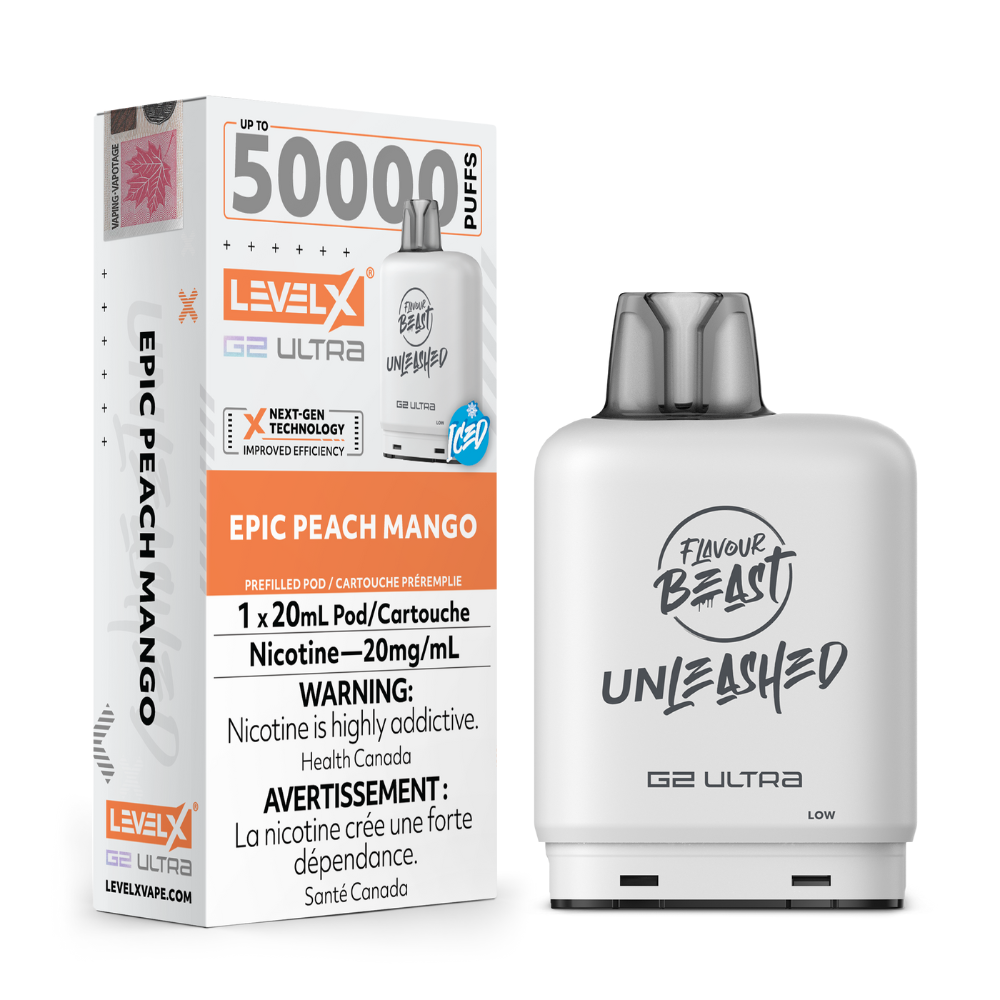 Level X Flavour Beast Unleashed G2 Ultra - Epic Peach Mango | Level X FB Unleashed Boost G2 Ultra | Same-day GTA vape delivery