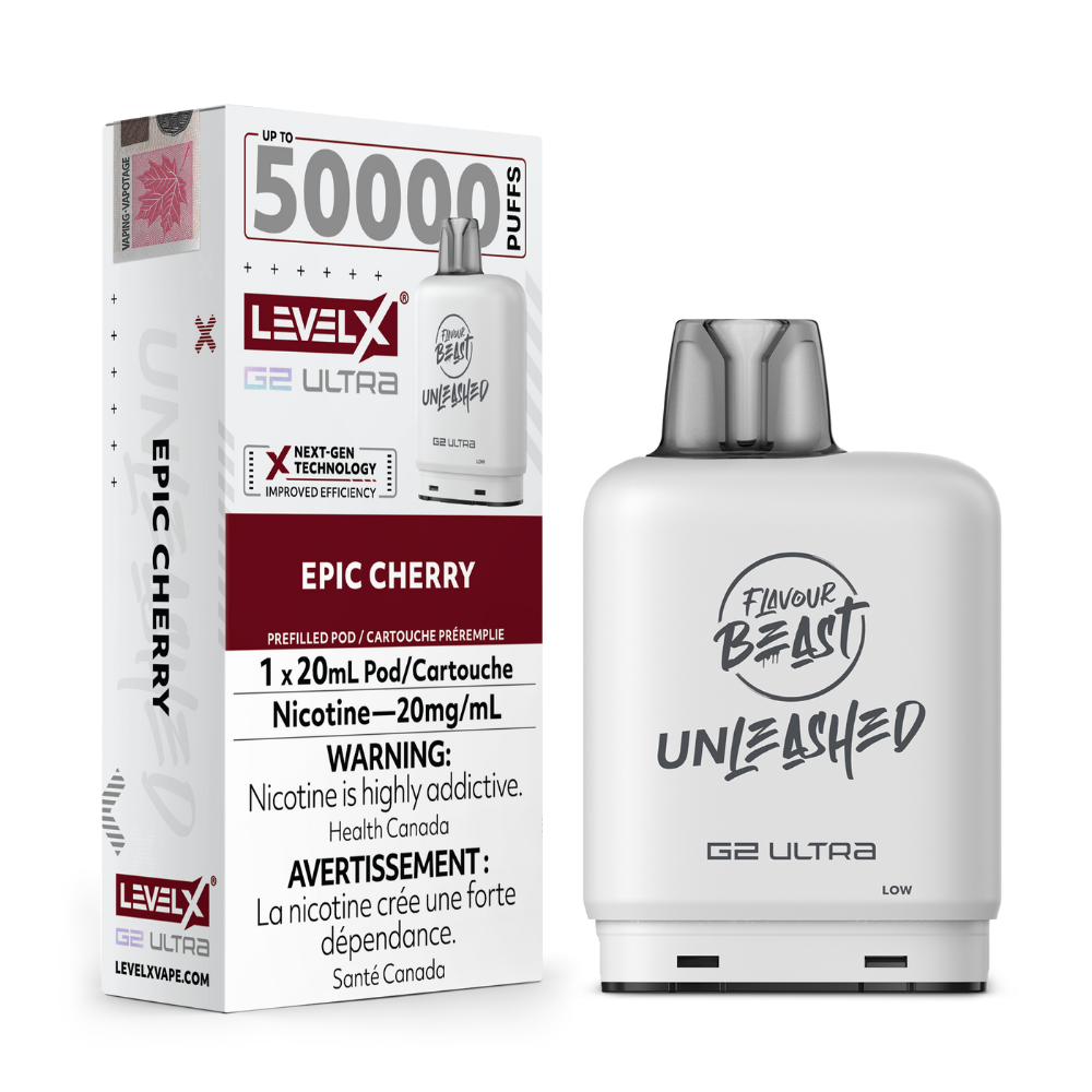 Level X Flavour Beast Unleashed G2 Ultra - Epic Cherry | Level X FB Unleashed Boost G2 Ultra | Same-day GTA vape delivery