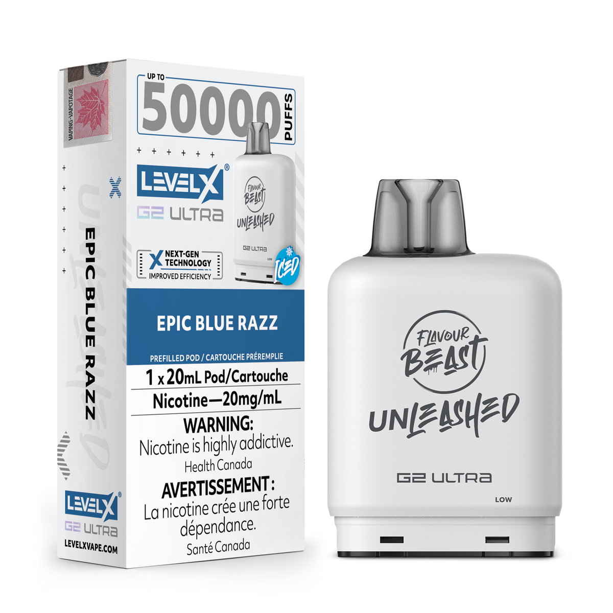 Level X Flavour Beast Unleashed G2 Ultra - Epic Blue Razz | Level X FB Unleashed Boost G2 Ultra | Same-day GTA vape delivery