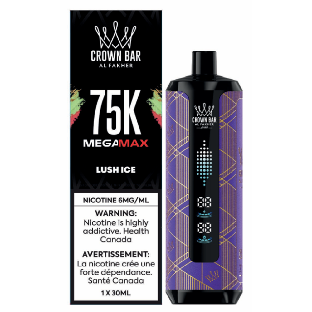 Al Fakher Crown Bar Mega Max 75k Disposable Vape - Lush Ice | Al Fakher | Same-day GTA vape delivery