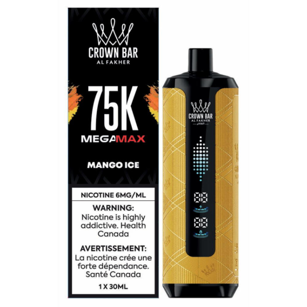 Al Fakher Crown Bar Mega Max 75k Disposable Vape - Mango Ice | Al Fakher | Same-day GTA vape delivery