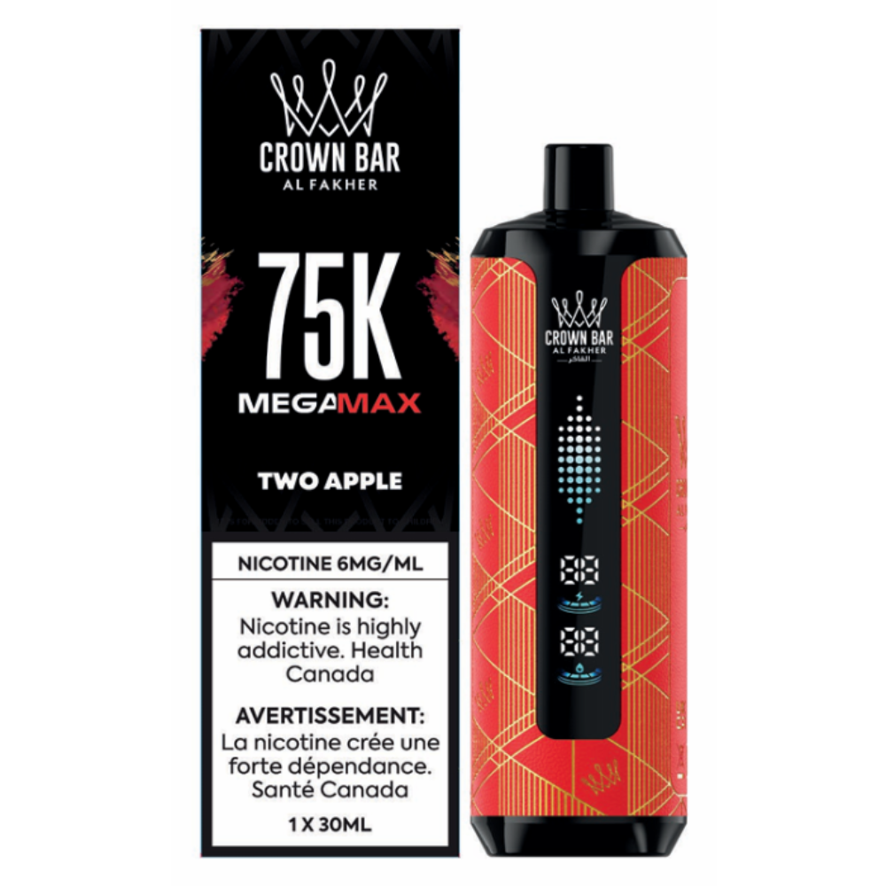 Al Fakher Crown Bar Mega Max 75k Disposable Vape - Two Apple | Al Fakher | Same-day GTA vape delivery