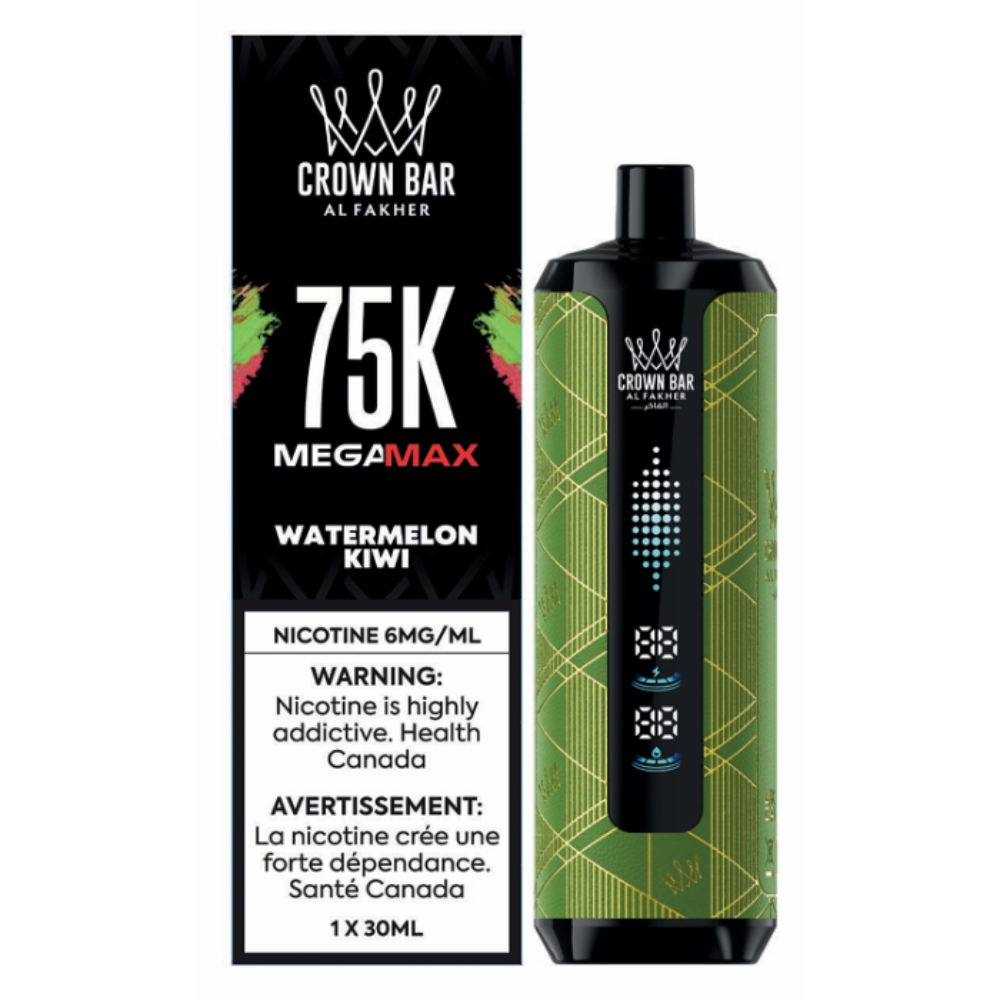 Al Fakher Crown Bar Mega Max 75k Disposable Vape - Watermelon Kiwi | Al Fakher | Same-day GTA vape delivery