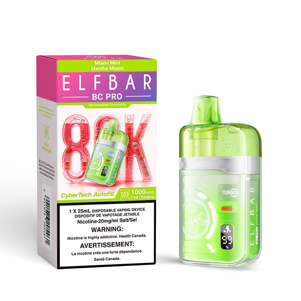 Elf Bar BC Pro 80K Disposable Vape - Miami Mint | Elf Bar | Same-day GTA vape delivery