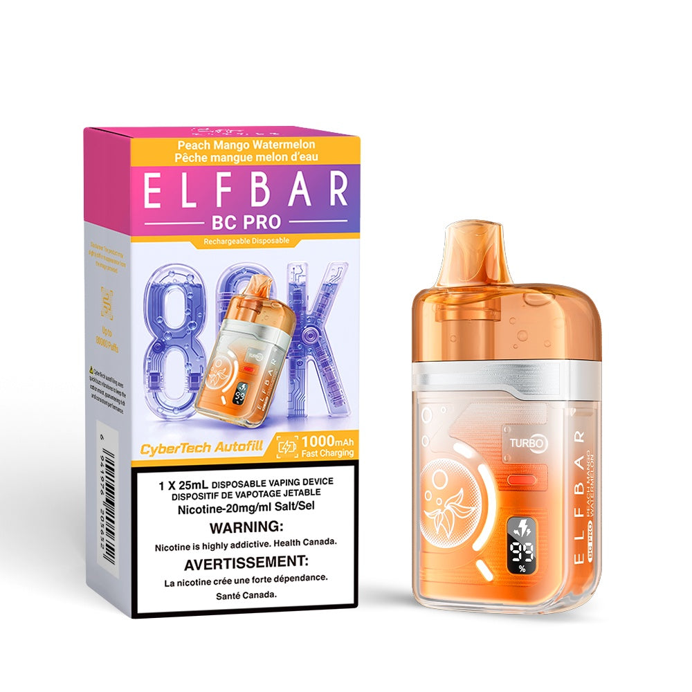 Elf Bar BC Pro 80K Disposable Vape - Peach Mango Watermelon | Elf Bar | Same-day GTA vape delivery