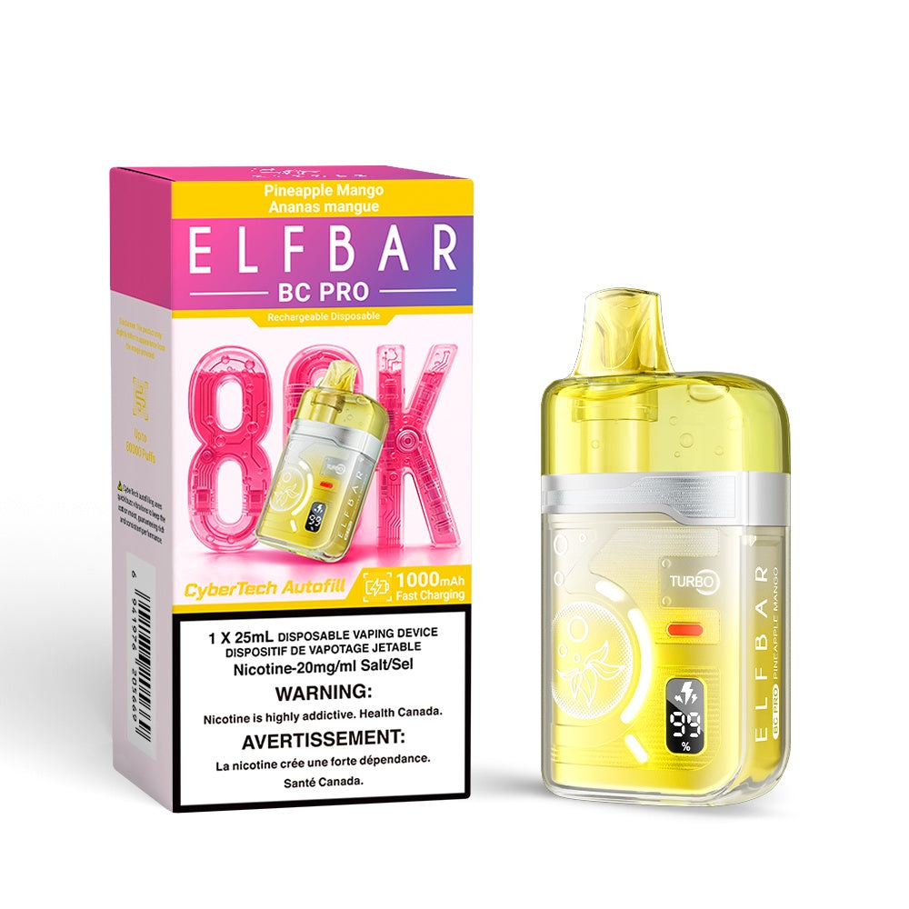 Elf Bar BC Pro 80K Disposable Vape - Pineapple Mango | Elf Bar | Same-day GTA vape delivery
