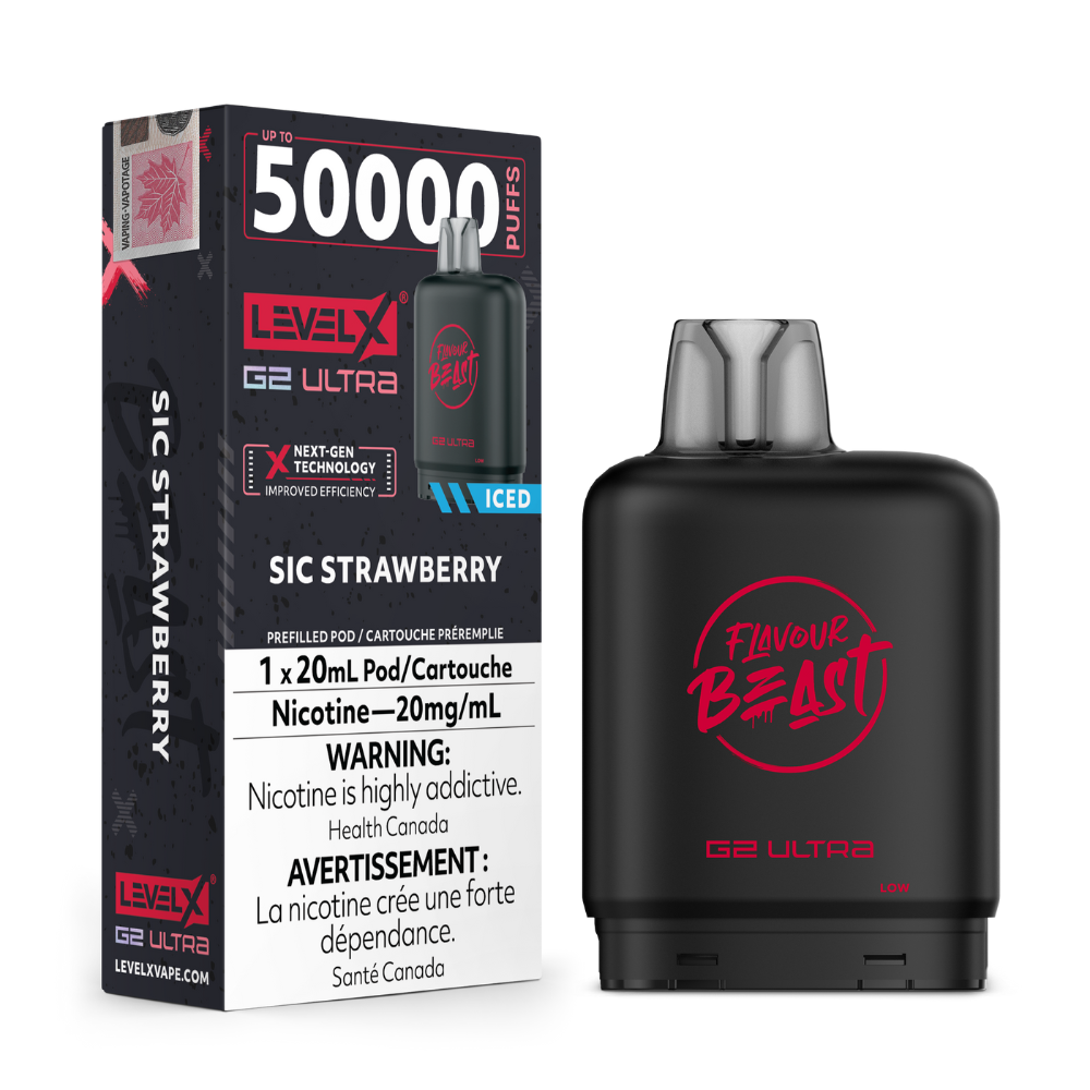 Flavour Beast Level X G2 Ultra - Sic Strawberry | Level x FB G2 Ultra | Same-day GTA vape delivery
