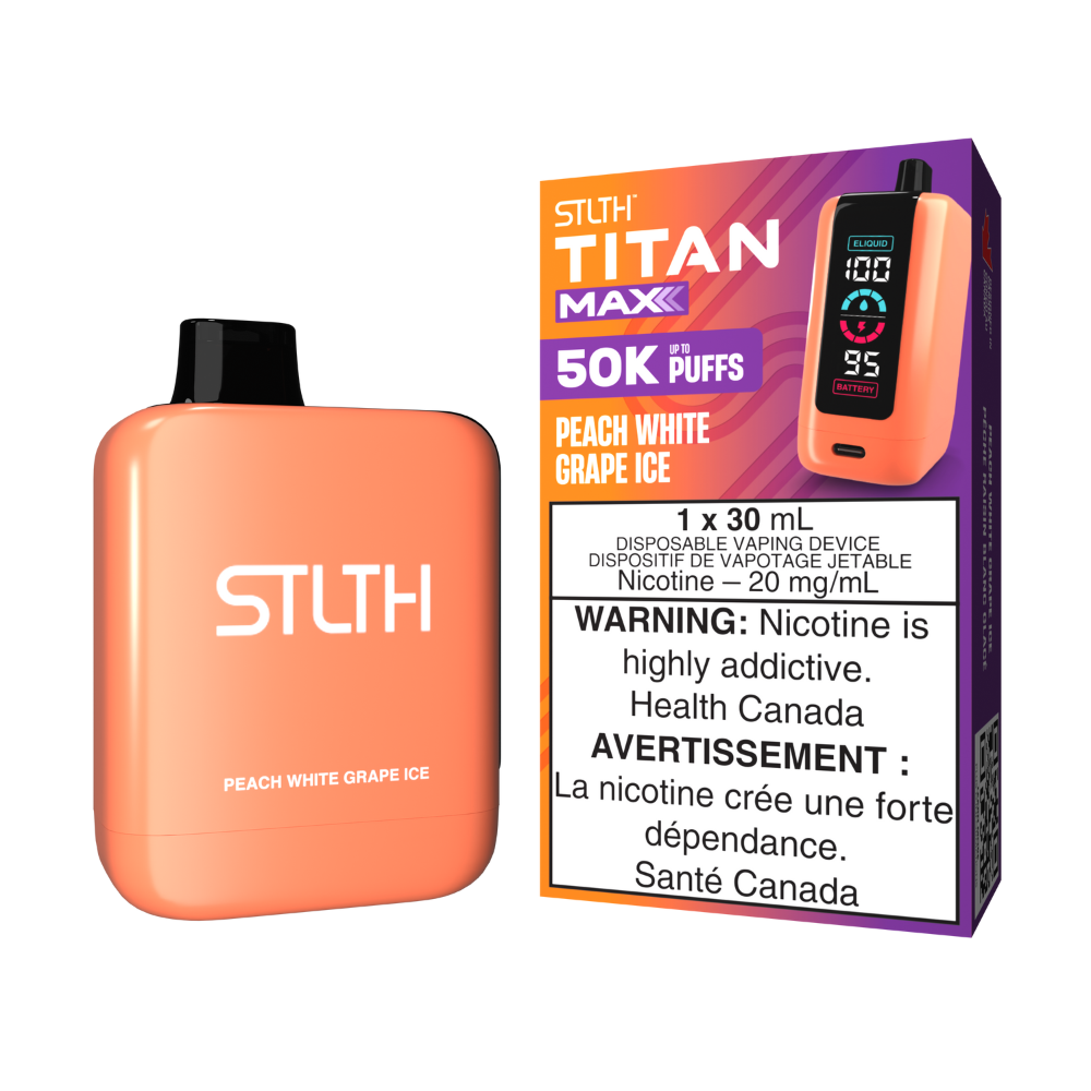 STLTH Titan Max Disposable Vape - Peach White Grape Ice | STLTH | Same-day GTA vape delivery