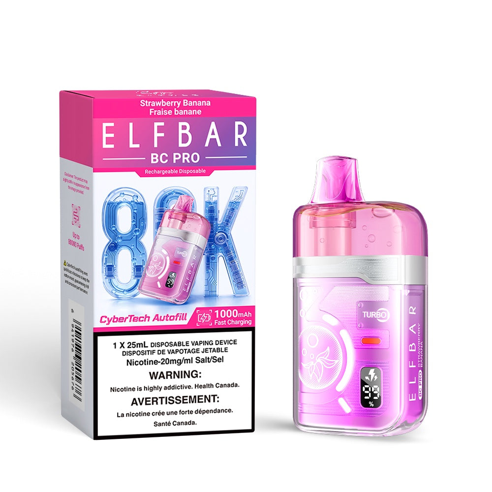 Elf Bar BC Pro 80K Disposable Vape - Strawberry Banana | Elf Bar | Same-day GTA vape delivery
