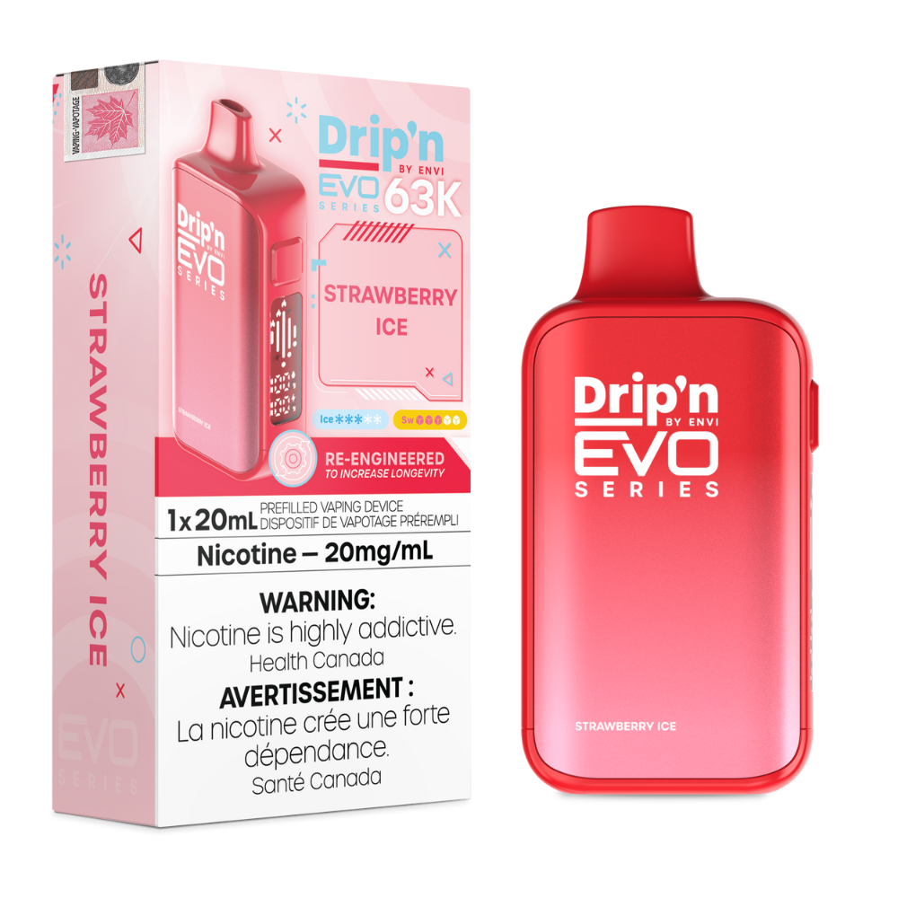Drip'n by Envi Evo Series 63k Disposable Vape - Strawberry Ice | Dripn By Envi | Same-day GTA vape delivery