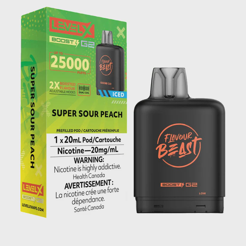 Level X Flavour Beast Boost G2 - Super Sour Peach | Level X FB Boost G2 | Same-day GTA vape delivery
