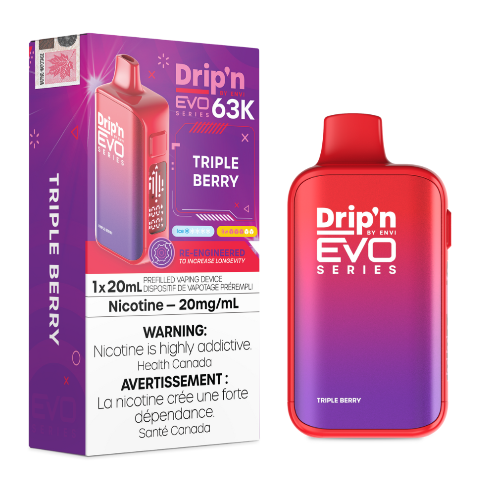 Drip'n by Envi Evo Series 63k Disposable Vape - Triple Berry | Dripn By Envi | Same-day GTA vape delivery