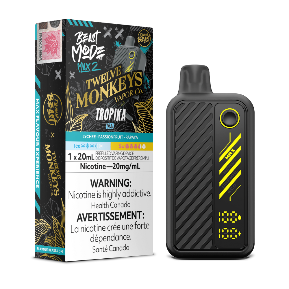 Flavour Beast Mode Max 2 X Twelve Monkeys Disposable Vape - Tropika Iced | Flavour Beast | Same-day GTA vape delivery