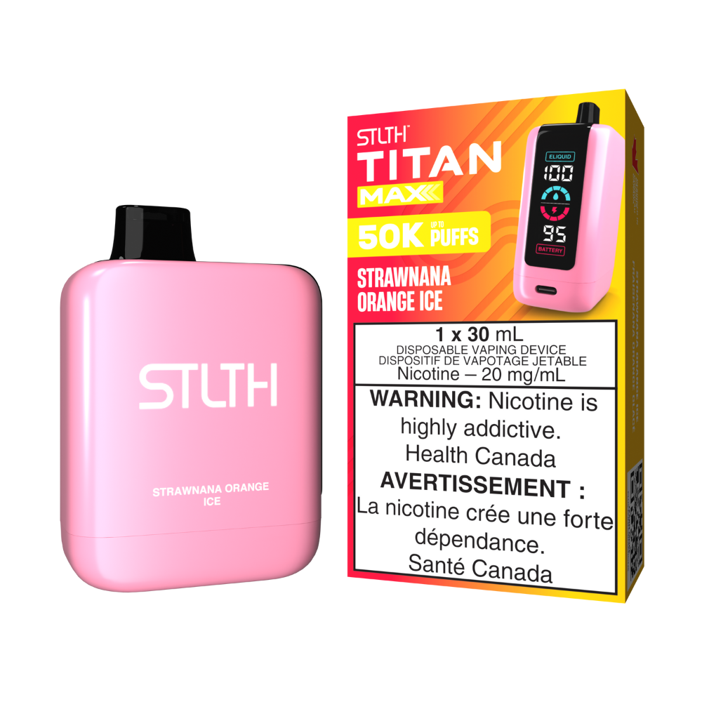 STLTH Titan Max Disposable Vape - Strawnana Orange Ice | STLTH | Same-day GTA vape delivery