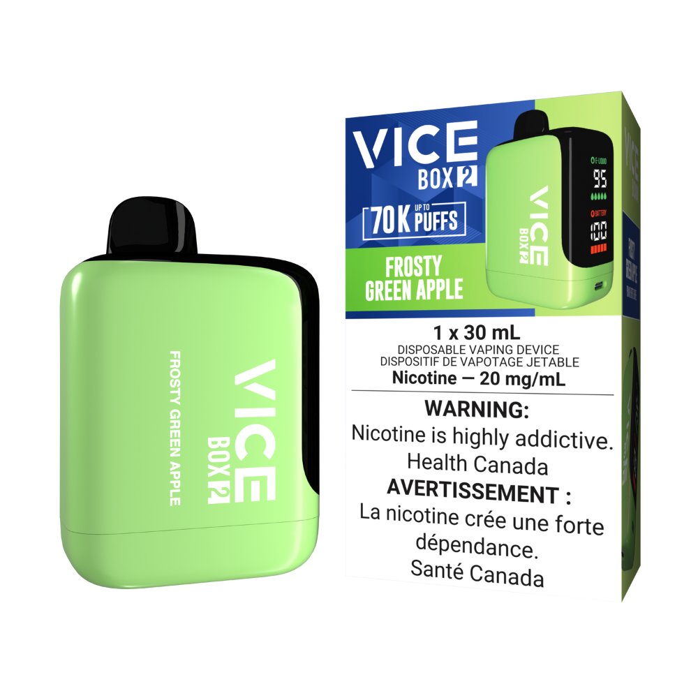 Vice Box 2 Disposable Vape - Frosty Green Apple | VICE | Same-day GTA vape delivery