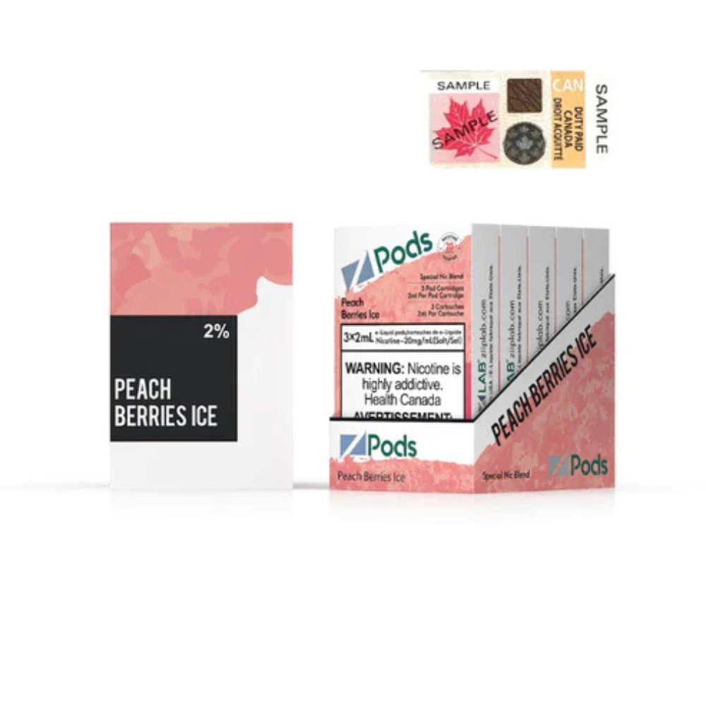 Z Pods 3 x 2mL Pods 400 Puffs - Peach Berries Ice