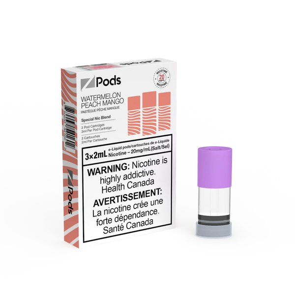 Z Pods 3 x 2mL Pods 400 Puffs - Watermelon Peach Mango
