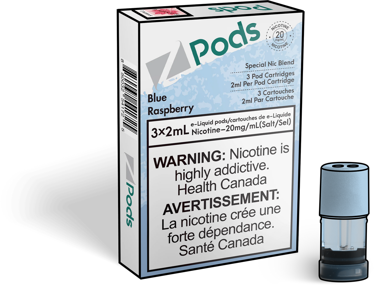 Z Pods Blue Raspberry 3 x 2mL Pods 400 Puffs vape pods