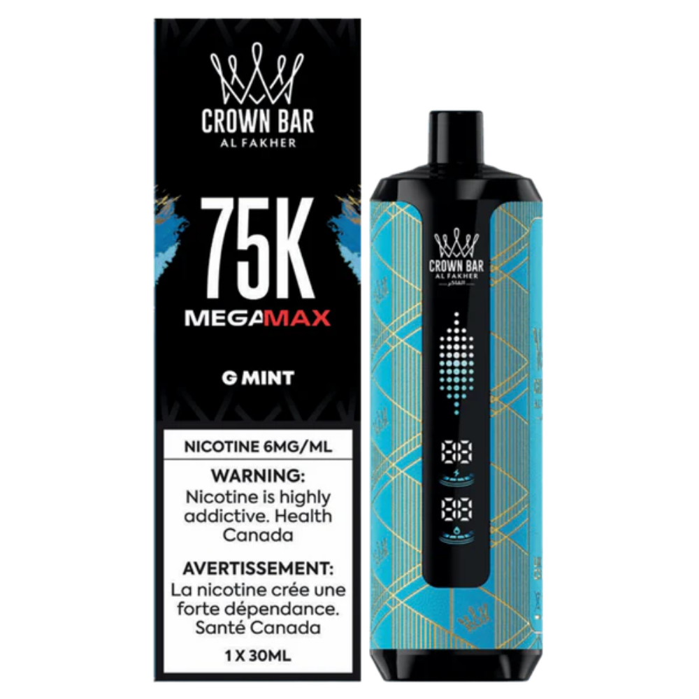 Al Fakher Crown Bar Mega Max 75k Disposable Vape - Gum Mint | Al Fakher | Same-day GTA vape delivery