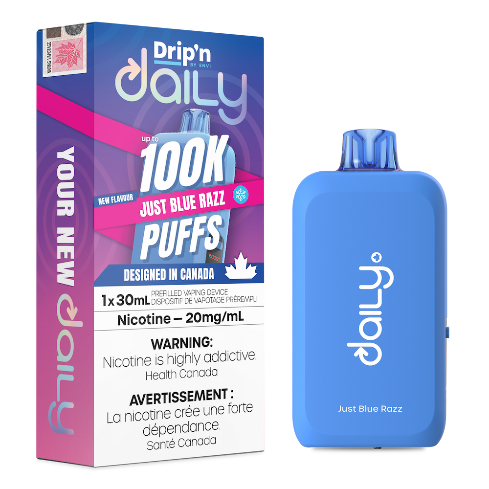 Drip'n Daily  Disposable Vape - 100K Puffs - 30mL - Just Blue Razz