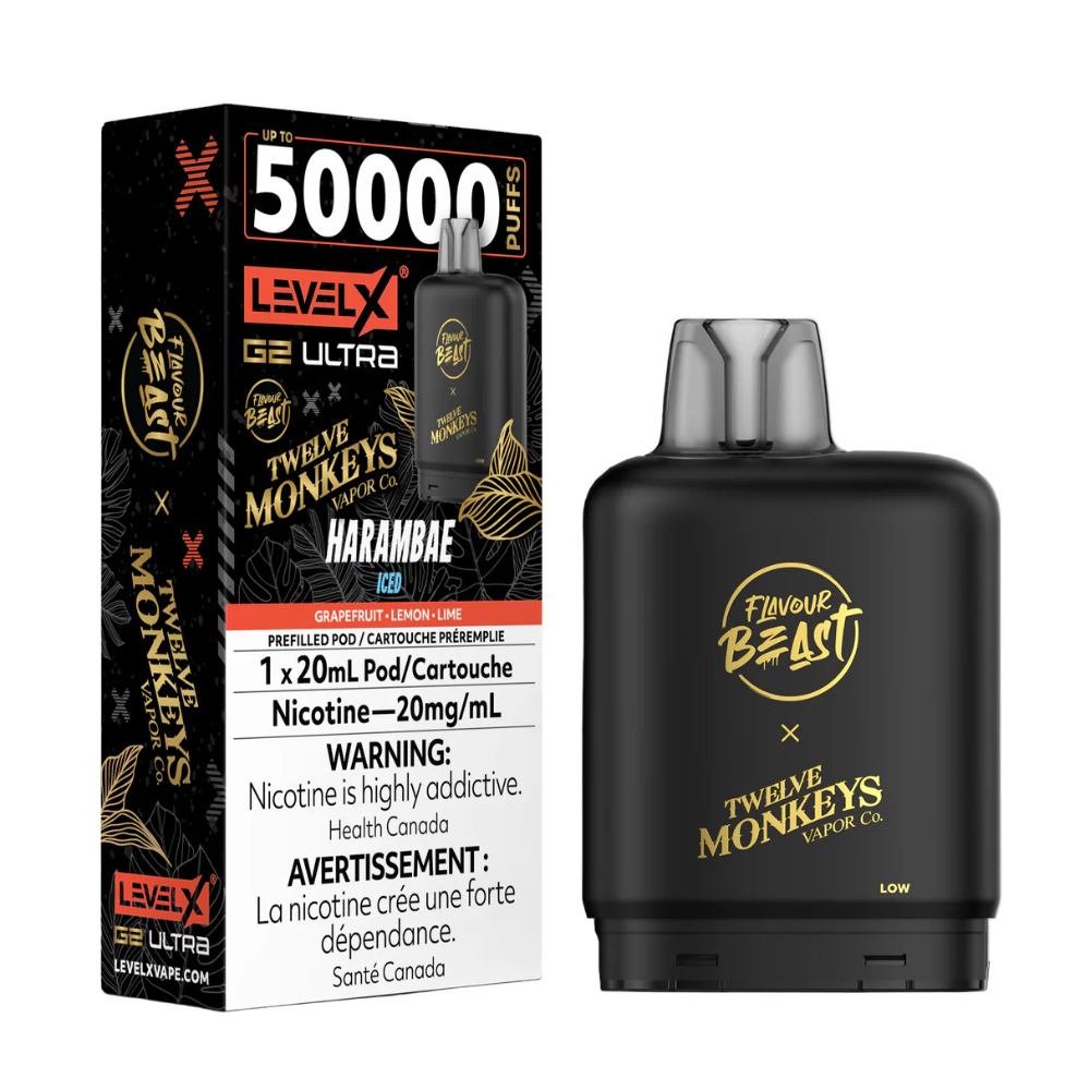 Flavour Beast Level X G2 Ultra X Twelve Monkeys - Harambae Iced | Level x FB G2 Ultra | Same-day GTA vape delivery