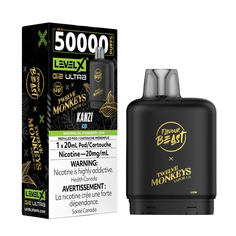 Flavour Beast Level X G2 Ultra X Twelve Monkeys - Kanzi Iced | Level x FB G2 Ultra | Same-day GTA vape delivery