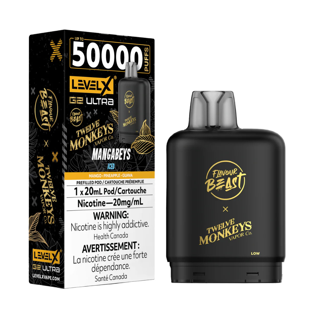 Flavour Beast Level X G2 Ultra X Twelve Monkeys - Mangabeys Iced | Level x FB G2 Ultra | Same-day GTA vape delivery