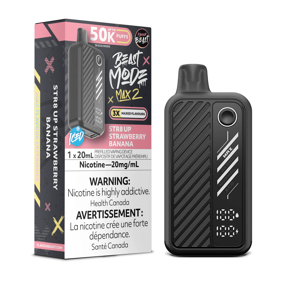 Flavour Beast Beast Mode Max 2 - STR8 Up Strawberry Banana