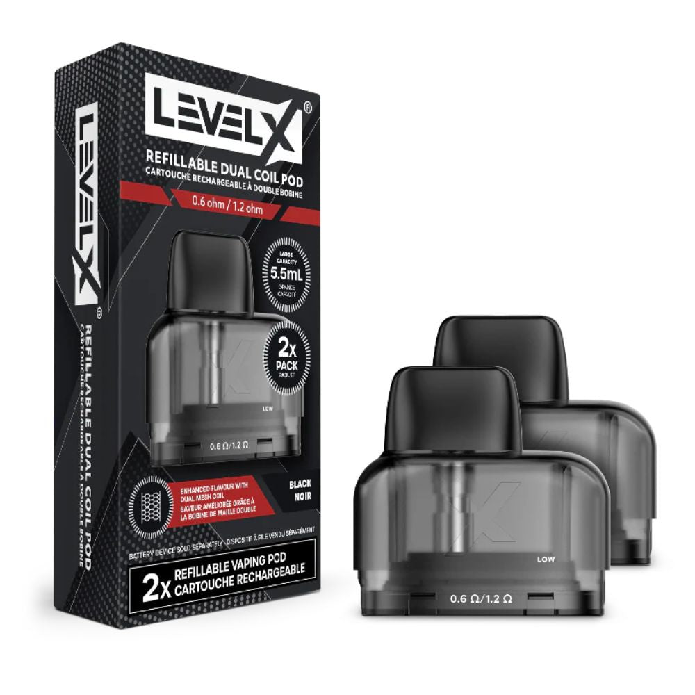 Level X Refillable Dual Coil Pod 0.6Ω / 1.2Ω | level x FB G2 Ultra | Same-day GTA vape delivery