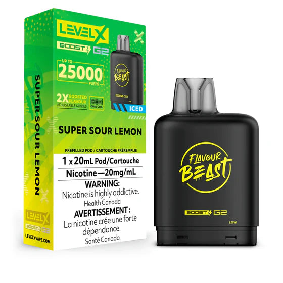 Level X Flavour Beast Boost G2 - Super Sour Lemon | Level X FB Boost G2 | Same-day GTA vape delivery