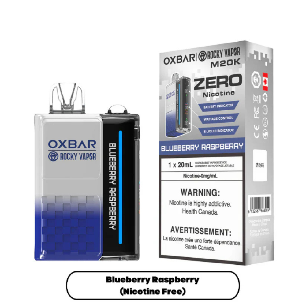 Oxbar M20K Nic Free Disposable Vape - Blueberry Raspberry | Oxbar Rocky Vapor | Same-day GTA vape delivery