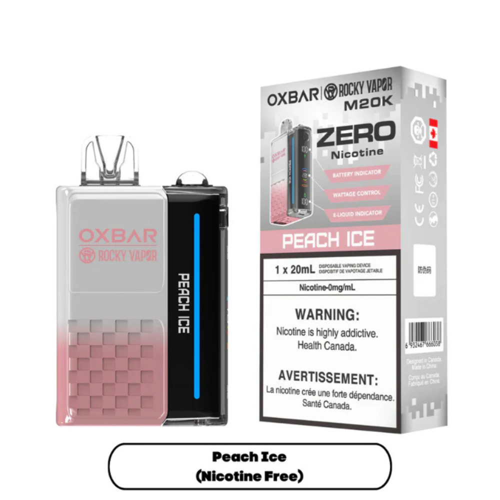 Oxbar M20K Nic Free Disposable Vape - Peach Ice | Oxbar Rocky Vapor | Same-day GTA vape delivery